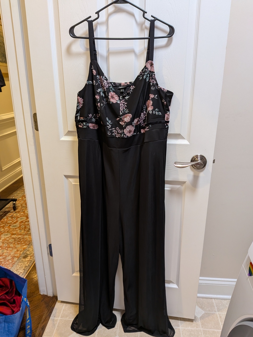 Torrid Size 2 Black Wide-Leg Jumpsuit with  Floral Bodice